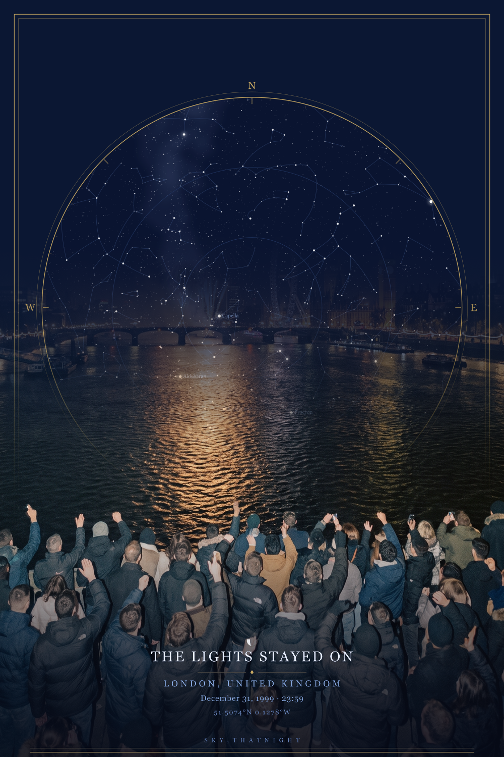 The real sky over London the night the century turned